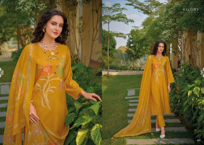 Zarina By Kilory 951 To 958 Viscose Muslin Printed Designer Salwar Suits Wholesale Shop In Surat
